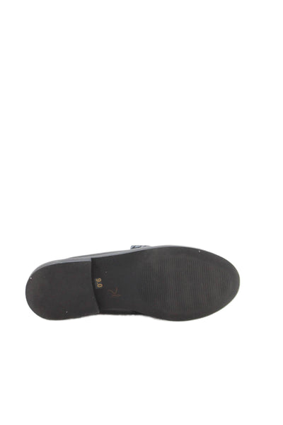 Steve Madden Womens Patent Leather Slide On Loafers Black White Size 39 9