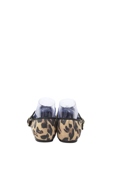 Zara Womens Animal Print Mary Jane Ballet Flats Brown Black Size 41 11