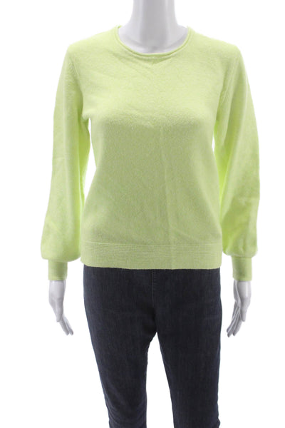 Olsen Womens Pullover Sweater Green Knit Round Neck Long Sleeve Size S
