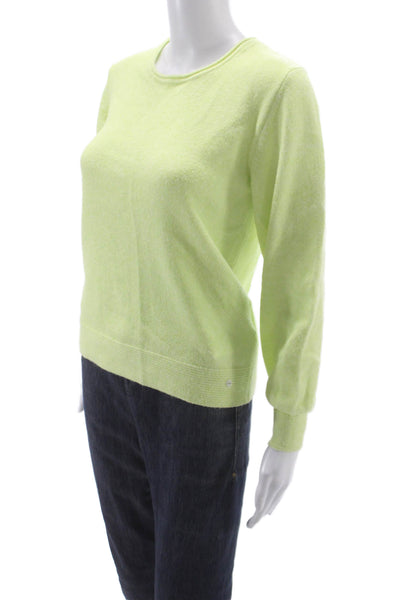 Olsen Womens Pullover Sweater Green Knit Round Neck Long Sleeve Size S