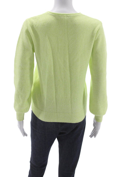 Olsen Womens Pullover Sweater Green Knit Round Neck Long Sleeve Size S