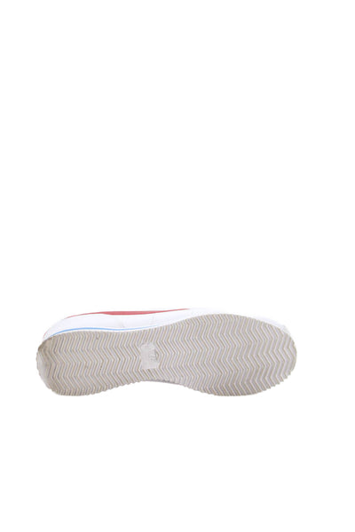 Nike Mens Leather Lace Up Cortez Sneakers White Red Size 8