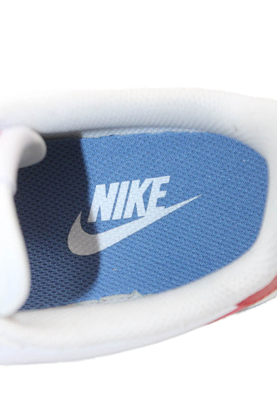 Nike Mens Leather Lace Up Cortez Sneakers White Red Size 8