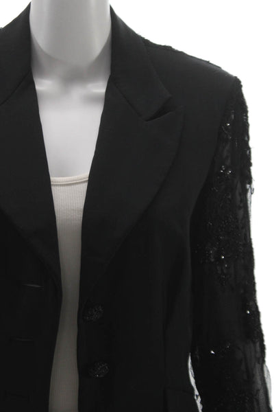 Sarah Phillips Women Silk Black Basic Jacket Button Long Sleeve Bust 40 Size 10