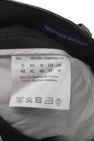Pamela Henson Women Black Straight Cotton Blend Pants Button Closure Size 12