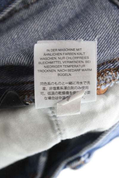 J Crew Womens Mini Cotton Button Front Short Skirt Blue Size 27