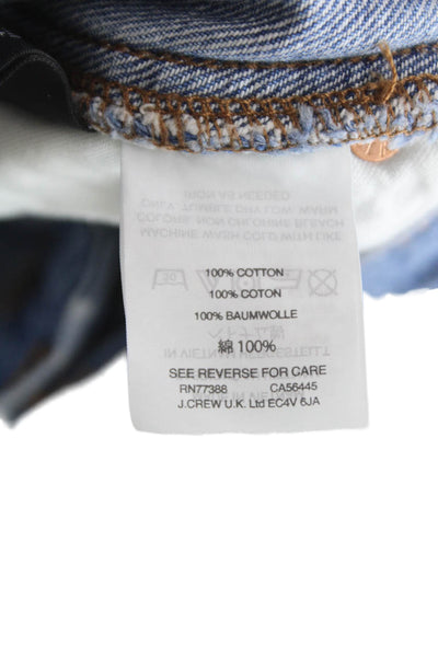 J Crew Womens Mini Cotton Button Front Short Skirt Blue Size 27