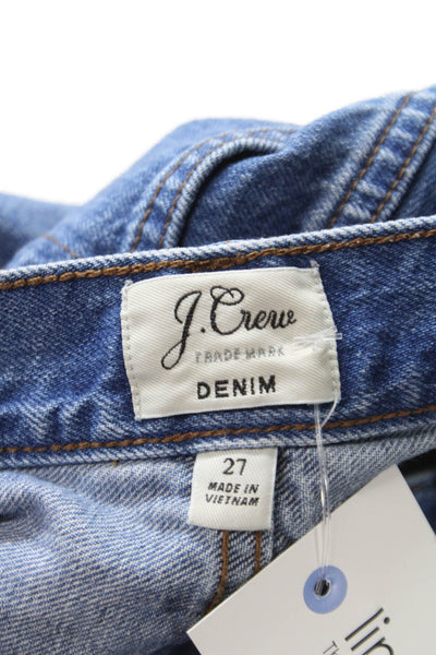J Crew Womens Mini Cotton Button Front Short Skirt Blue Size 27
