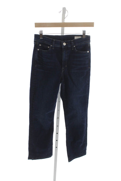 AYR Womens Straight Jeans Blue Mid Rise Cotton Petites Size 26