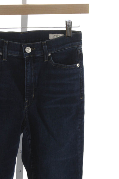 AYR Womens Straight Jeans Blue Mid Rise Cotton Petites Size 26