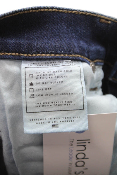AYR Womens Straight Jeans Blue Mid Rise Cotton Petites Size 26