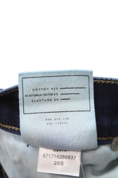 AYR Womens Straight Jeans Blue Mid Rise Cotton Petites Size 26