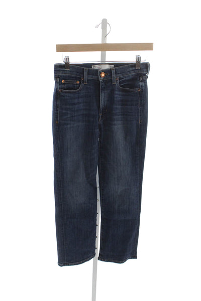 AYR Womens Straight Mid-Rise Blue Jeans Petite Inseam 26 Size 27