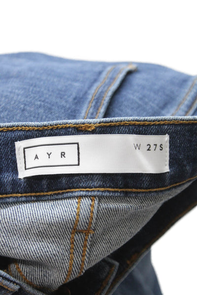 AYR Womens Straight Mid-Rise Blue Jeans Petite Inseam 26 Size 27