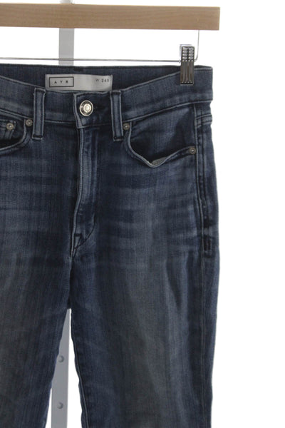 AYR Womens Cropped Mid-Rise Blue Jeans Petites Size 26