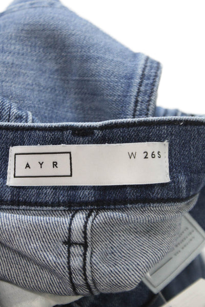 AYR Womens Cropped Mid-Rise Blue Jeans Petites Size 26
