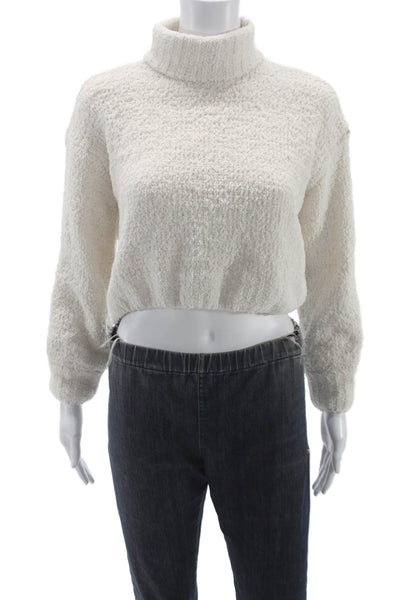 Superdown Womens White Turtleneck Pullover Sweater Long Sleeve Size XS