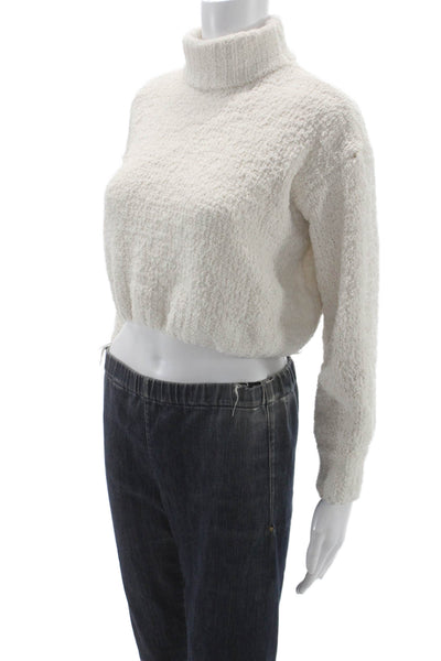 Superdown Womens White Turtleneck Pullover Sweater Long Sleeve Size XS