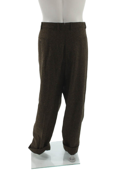 J. Peterman Mens Brown Herringbone Tweed Dress Pants Size 48