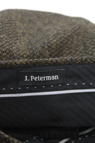 J. Peterman Mens Brown Herringbone Tweed Dress Pants Size 48