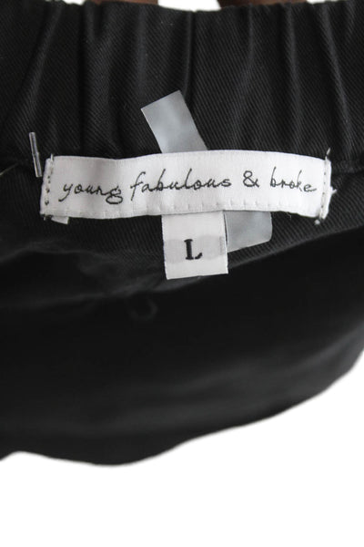 Young Fabulous & Broke Women Black Tencel Jogger Pants Size L