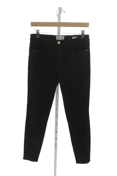 Frame Denim Womens Skinny Black High Rise Jeans Size 29