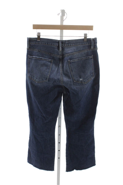 Frame Denim Women Cropped Distressed Blue Jeans Size 30