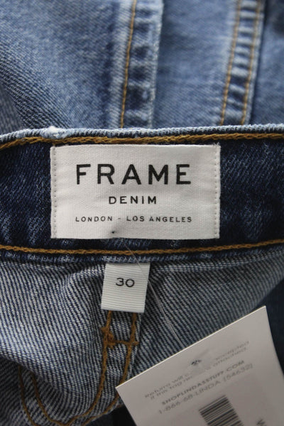 Frame Denim Women Cropped Distressed Blue Jeans Size 30