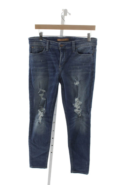 Joes Jeans Womens Skinny Distressed Blue Jeans Mid Rise Size 30