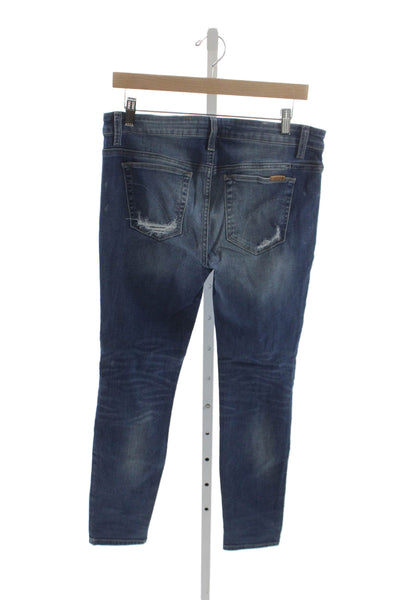 Joes Jeans Womens Skinny Distressed Blue Jeans Mid Rise Size 30