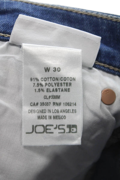 Joes Jeans Womens Skinny Distressed Blue Jeans Mid Rise Size 30