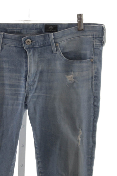 AG Adriano Goldschmied Women Ankle Jeans Mid Rise Distressed Blue Size 30