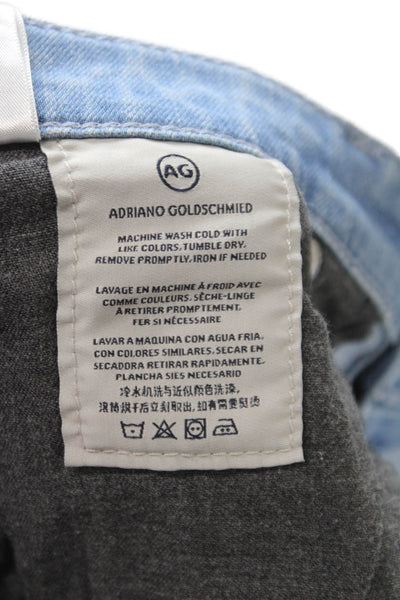 AG Adriano Goldschmied Women Ankle Jeans Mid Rise Distressed Blue Size 30