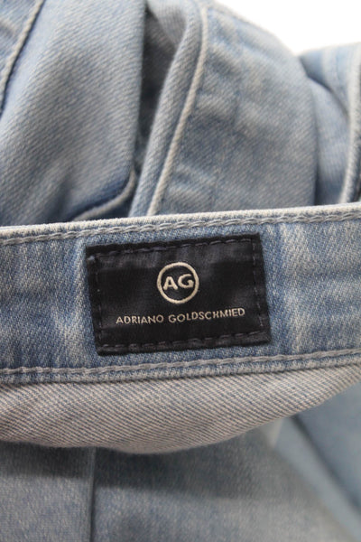 AG Adriano Goldschmied Women Ankle Jeans Mid Rise Distressed Blue Size 30