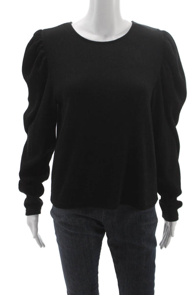 Zara Womens Pullover Sweater Black Knit Crew Neck Long Sleeve Size XL