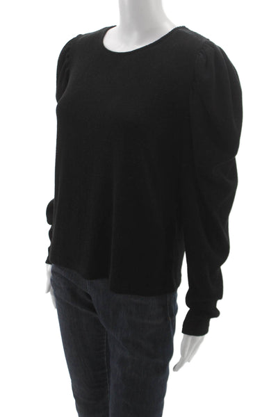 Zara Womens Pullover Sweater Black Knit Crew Neck Long Sleeve Size XL