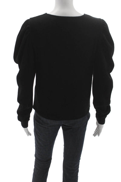 Zara Womens Pullover Sweater Black Knit Crew Neck Long Sleeve Size XL