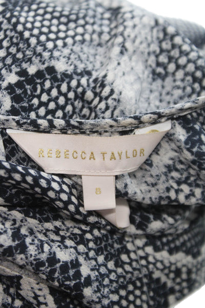Rebecca Taylor Women Multi Silk Snakeskin Blouse Long Sleeve Size 8