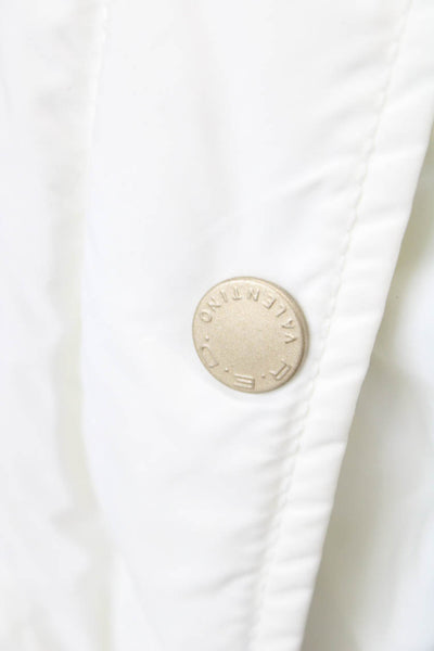 RED Valentino Women White Anorak Coat Button Polyester Utility Size 6