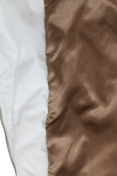 RED Valentino Women White Anorak Coat Button Polyester Utility Size 6