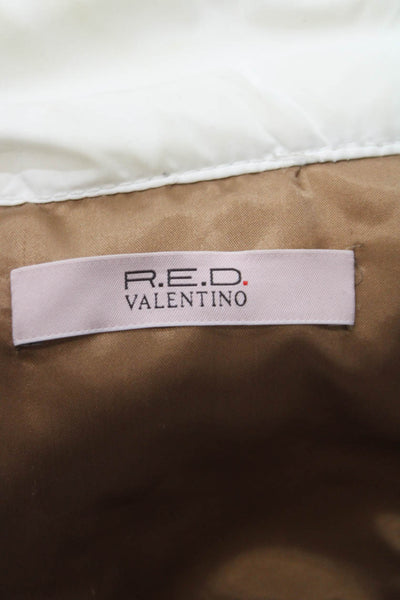 RED Valentino Women White Anorak Coat Button Polyester Utility Size 6