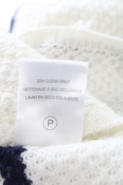 Velvet by Graham & Spencer Women Pullover Sweater Ivory Striped Wool Size M