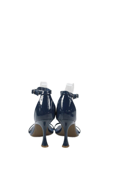 Marc Fisher Womens Patent Leather Ankle Strap Heels Blue Size 10 Medium