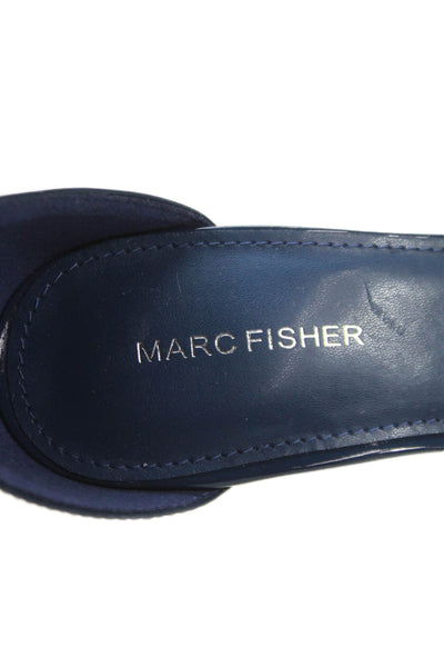 Marc Fisher Womens Patent Leather Ankle Strap Heels Blue Size 10 Medium