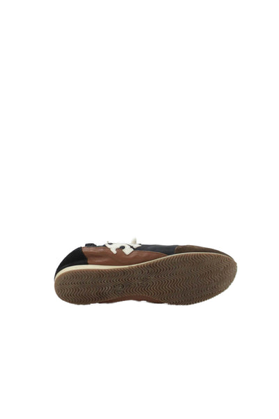 Tory Burch Womens Suede Contrast Low Top Sneakers Black Brown Size 10.5 Medium
