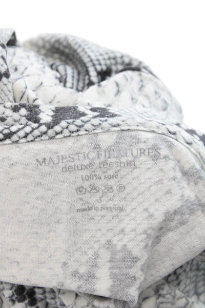 Majestic Filatures Women Silk Animal Print T-Shirt Short Sleeve Size 3