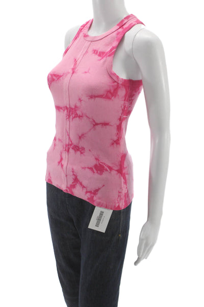 Proenza Schouler Women Tie-Dye Sleeveless Cotton Tank Round Neck Size XS