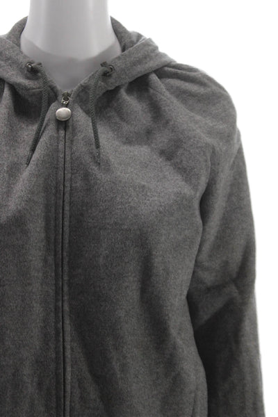 Akris Punto Womens Wool Gray Basic Jacket Zip Long Sleeve Size 6