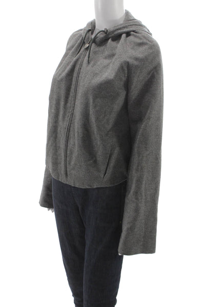 Akris Punto Womens Wool Gray Basic Jacket Zip Long Sleeve Size 6