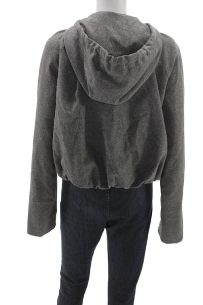 Akris Punto Womens Wool Gray Basic Jacket Zip Long Sleeve Size 6